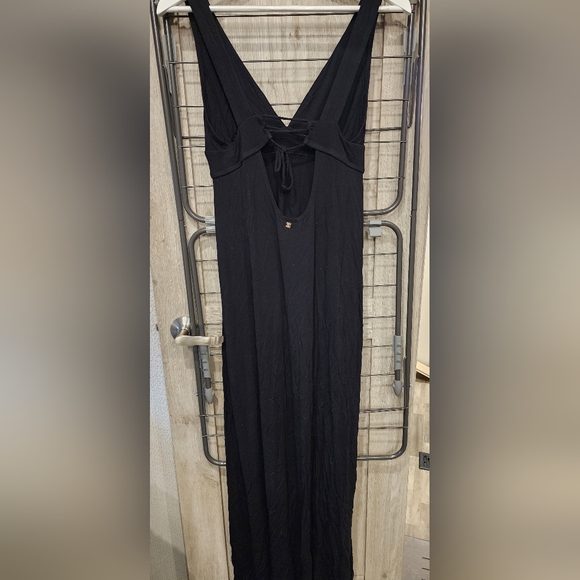 SKYE Annabella Maxi Dress Black Jersey Lace Up Back Stretch Medium - Picture 13 of 13